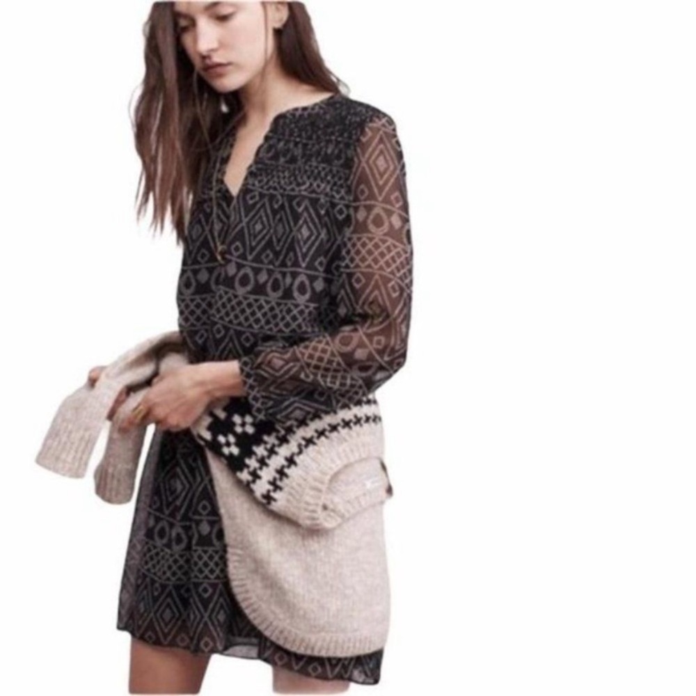 Madewell Womens Smock Tunic Dress Caravan Print XS